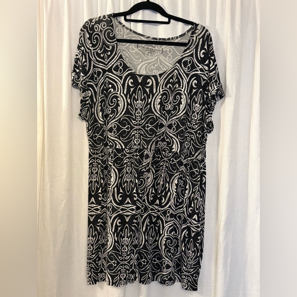 Soma Black and White Lounge Dress